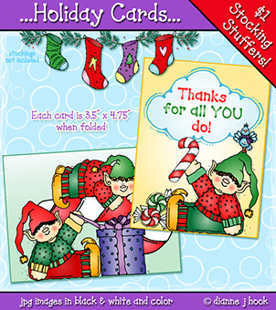 Holiday Elf Cards Printables Download
