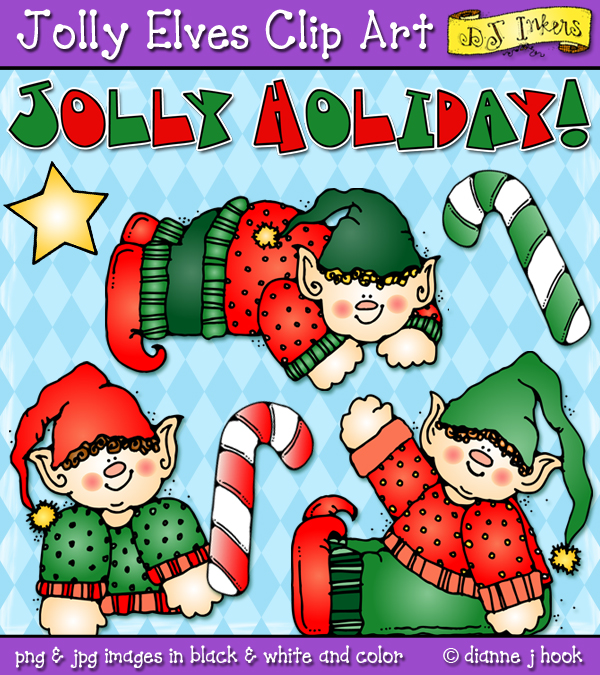 Jolly Elves Holiday Clip Art Download