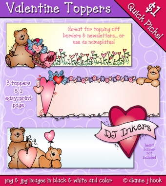 Valentine Toppers Clip Art Download