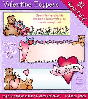 Valentine Toppers Clip Art Download