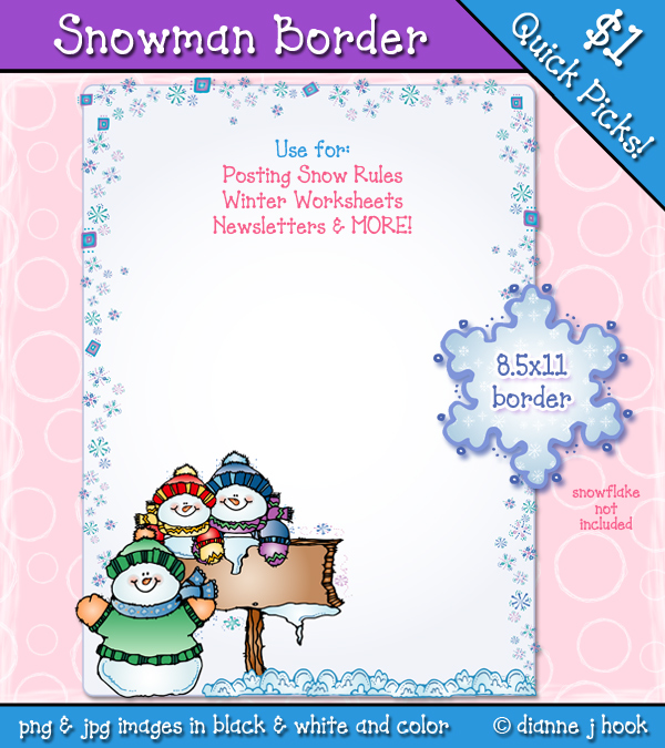 Snowman Border Clip Art Download
