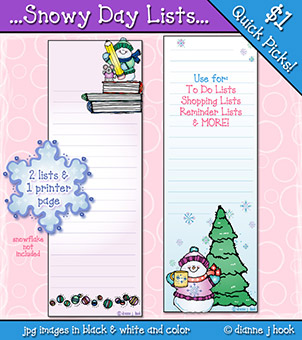 Snowy Day Lists Clip Art Download