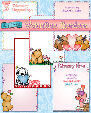 Hearts and Valentine Borders Clip Art Download