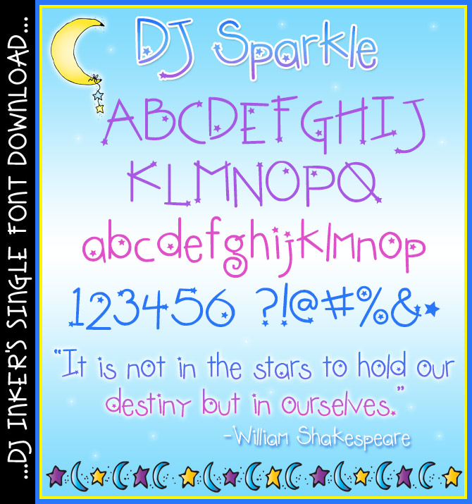 This fun star font is full of sparkle by DJ Inkers