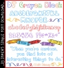 Color a smile on your text with playful DJ Crayon Block font. Perfect for teachers, moms and preschool.