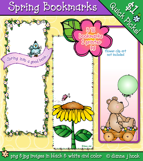 Spring Bookmarks Clip Art Download