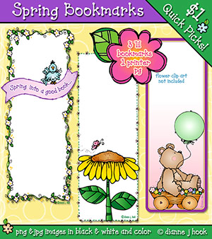 Spring Bookmarks Clip Art Download