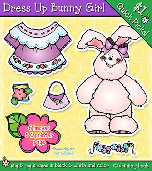 Dress Up Bunny Girl Clip Art Download