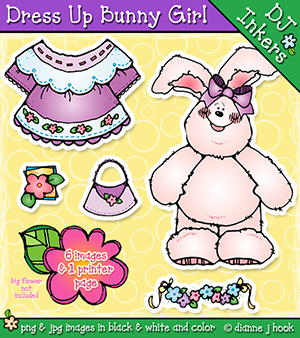 Dress Up Bunny Girl Clip Art Download