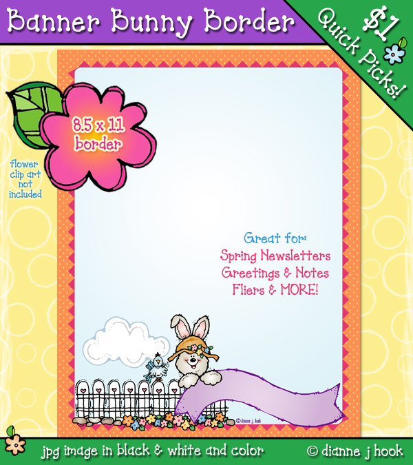 Banner Bunny Border Clip Art Download