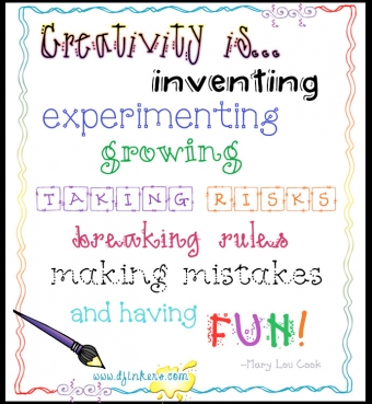 Creativity is quote made with DJ Inkers fun fonts
