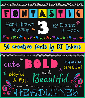 Fontastic 3 Font Collection - 50 Fonts by DJ Inkers