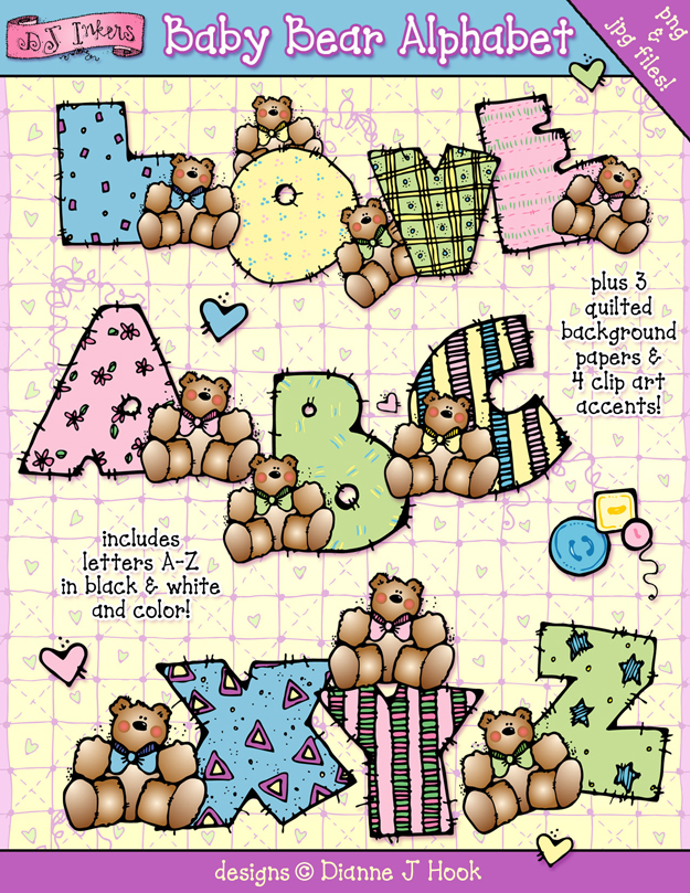 Baby Bear Alphabet Clip Art Download