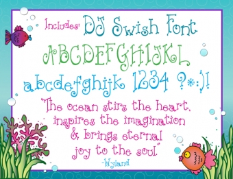 DJ Swish is a swirly font for fun and fish by DJ Inkers