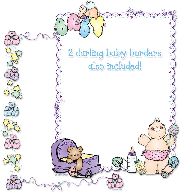 baby clip art borders by DJ Inkers