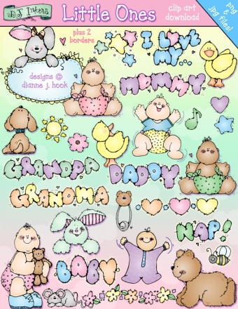 Cute baby clip art for your little ones, baby showers and baby books by DJ Inkers
