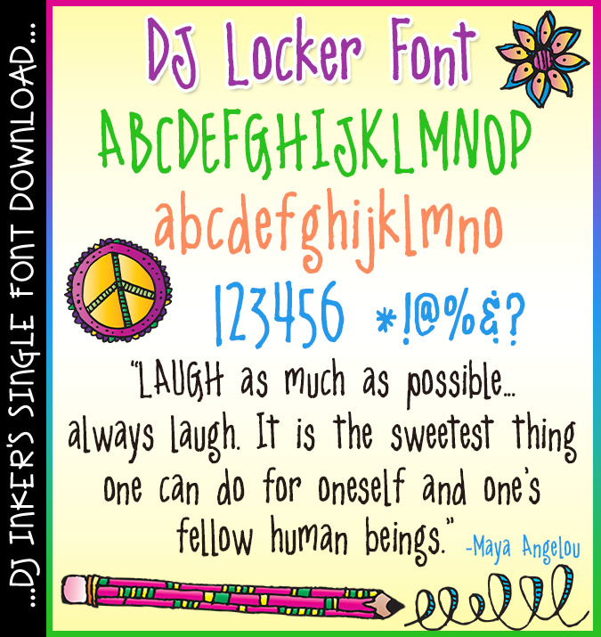 Add style and flair to your creative projects with DJ Locker, with hand written lettering by DJ Inkers