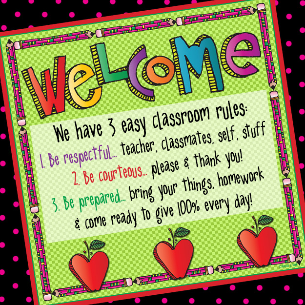 Welcome back class rules poster by DJ Inkers