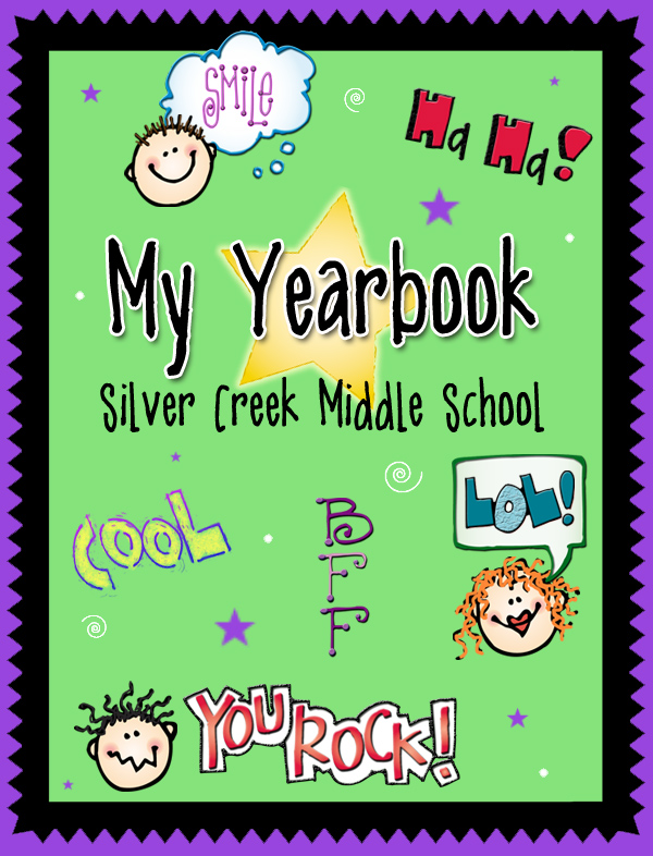 Fun Yearbook cover for elementary or middle school by DJ Inkers