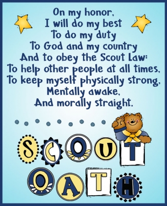 The Scout Oath for cub scouts with clip art and fonts by DJ Inkers