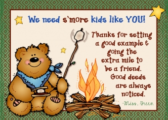 We need s'more kids like you! Cute marshmallow roasting bear by DJ Inkers