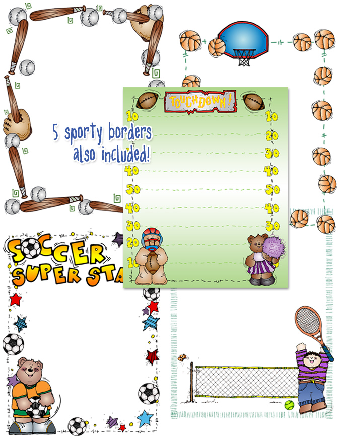 Sport clip art borders by DJ Inkers