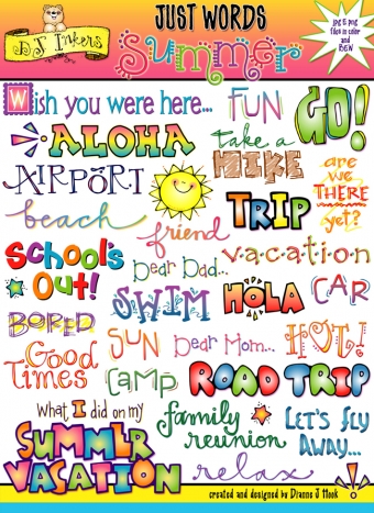 Summer Words Clip Art Download