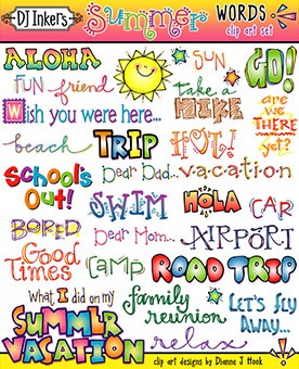 Summer Words Clip Art Download