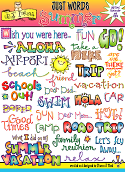 Summer Words Clip Art Download