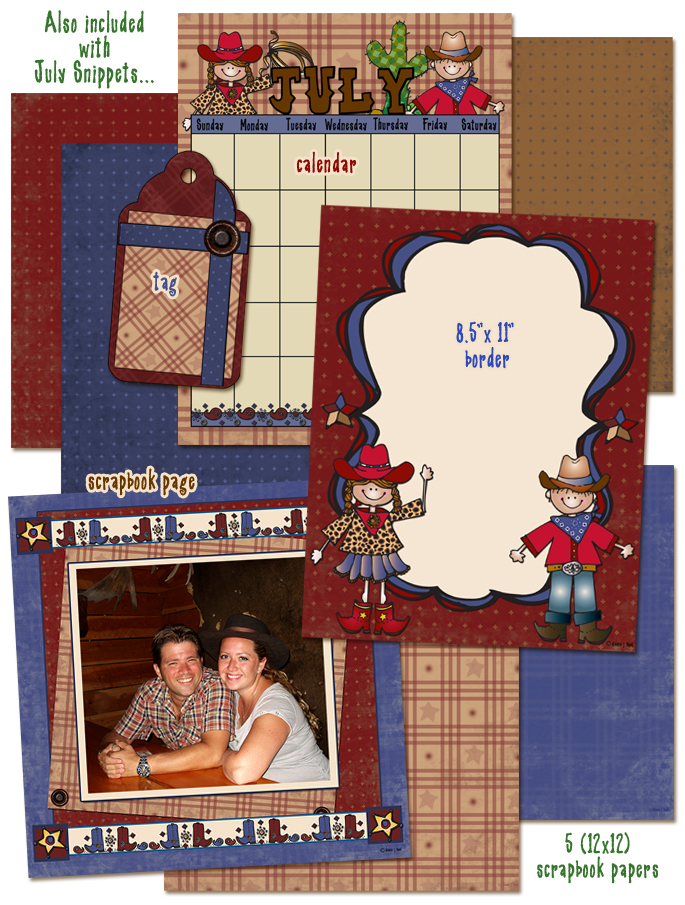 Wild West Clip Art Snippets, Font and Printables Kit