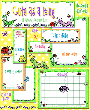 Cute as a Bug Classroom Theme Borders & Printables