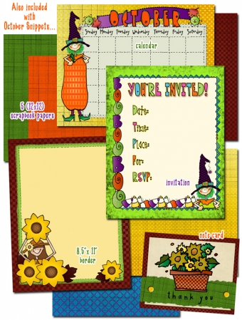 Fall Festival Clip Art Snippets, Font and Printables Kit