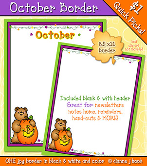 October Border Clip Art Download