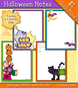Halloween Note Cards - Mini Border Clip Art Download