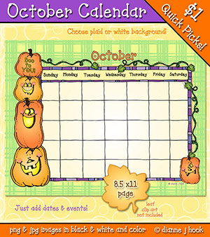 October Printable Calendar Download