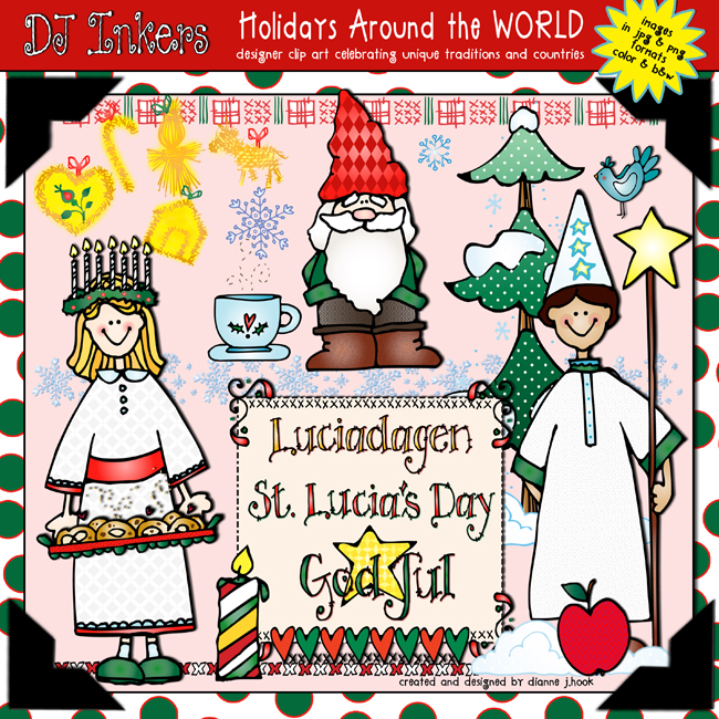 Clip art and holiday fun facts for St. Lucia Day by DJ Inkers