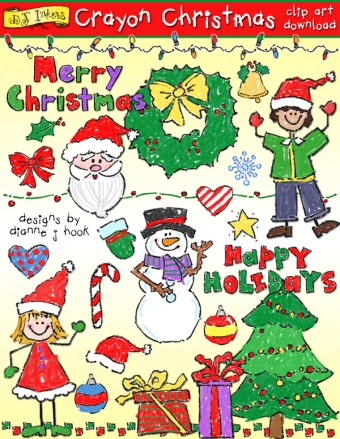 Crayon Christmas Clip Art Download