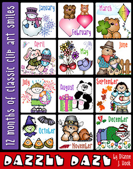 Dazzle Daze Clip Art Collection - 12 Month Bundle