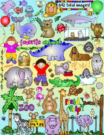 DJ Inker's Critter Craze is full of cute animal clip art for kids, teachers and a zoo full of fun!