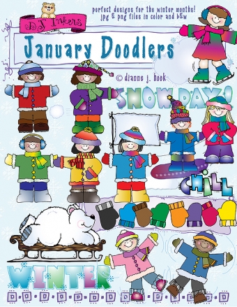 Doodlers Clip Art - Complete 12 Month Collection