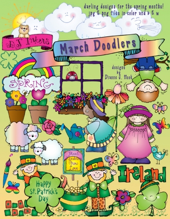 Doodlers Clip Art - Complete 12 Month Collection