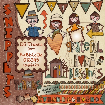 Snippets - Clip Art, Fonts, Borders and Printables Bundle