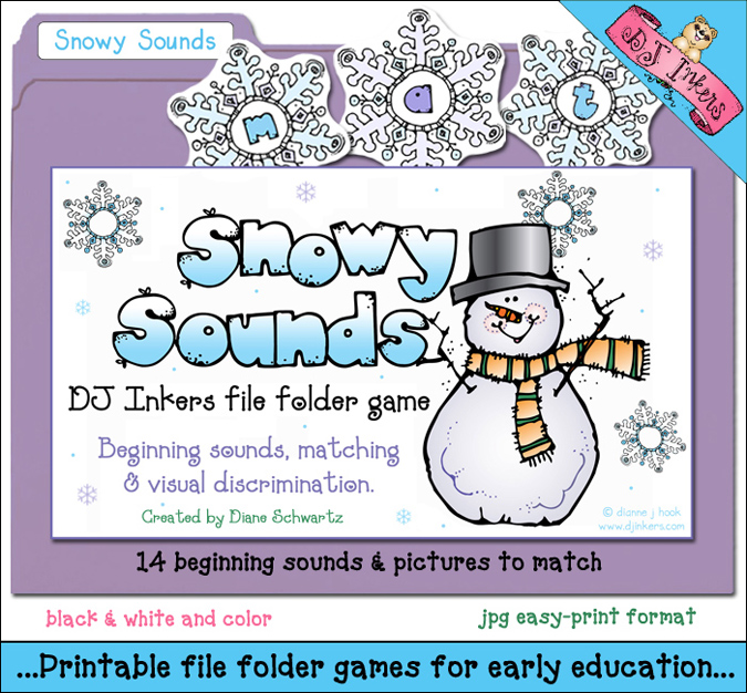 Snowy Sounds File Folder Game Download