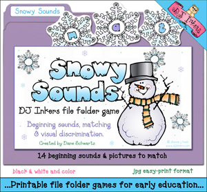 Snowy Sounds File Folder Game Download