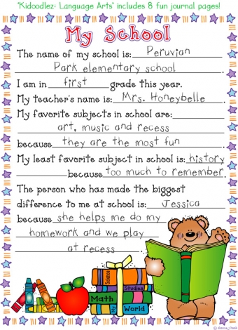 Language Arts - Classroom Kid Doodles Clip Art Download