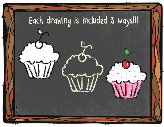 Chalk & Crayon Kitchen Kids Clip Art Download