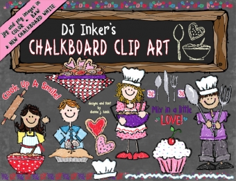 Chalk & Crayon Kitchen Kids Clip Art Download