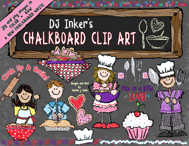 Chalk & Crayon Kitchen Kids Clip Art Download