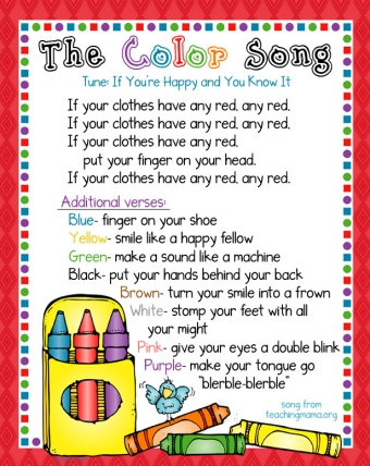 The color song for kids, with DJ Inkers clip art and fonts