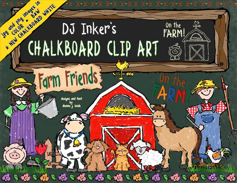 Chalkboard Farm Clip Art Download